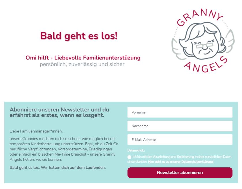 coming-soon-seite granny angels